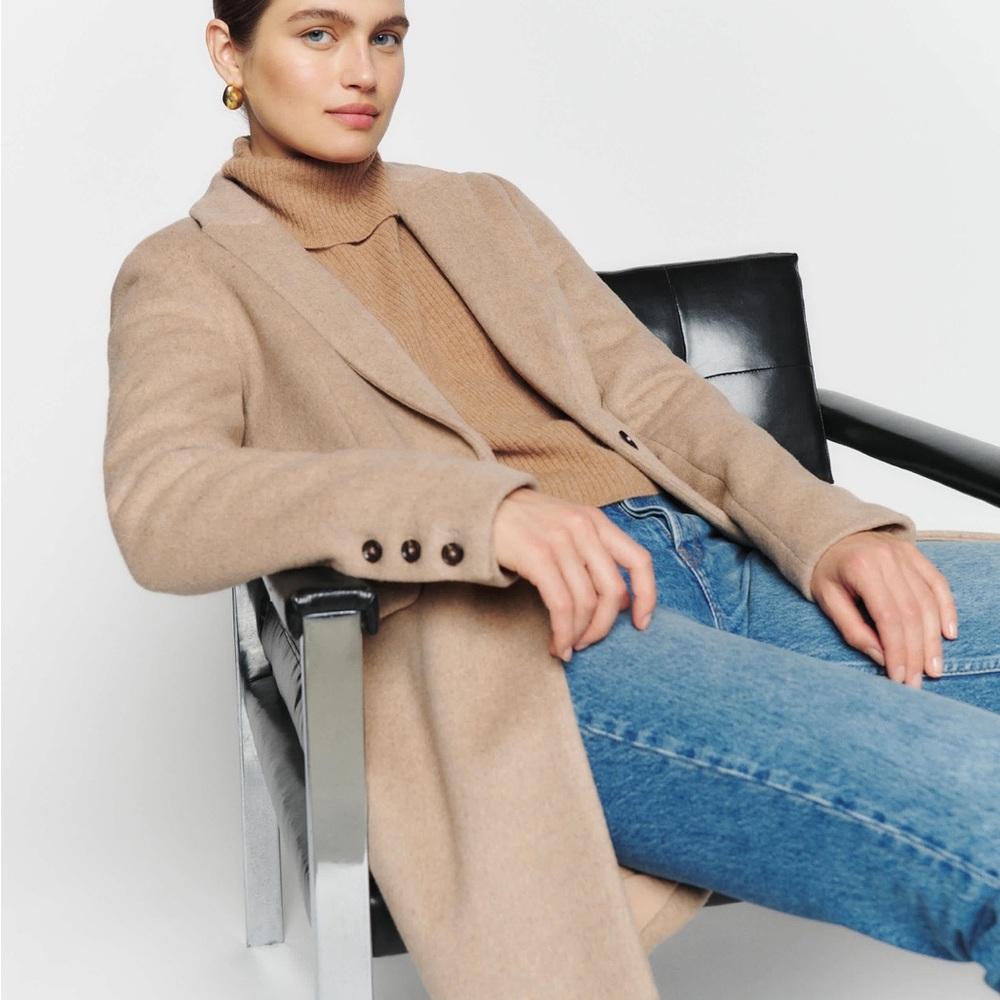Reformation Whitmore Coat - Light Camel - Size M